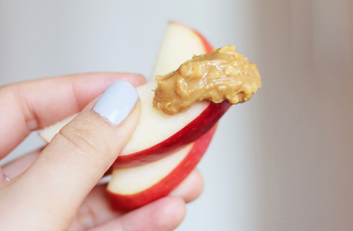 Sliced Apples with Peanut Butter