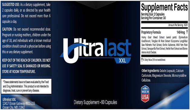 ultralast xxl Ingredients